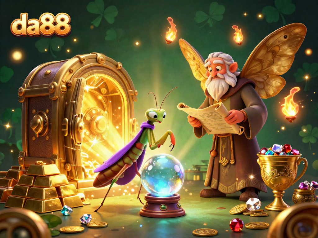 Engage with da88 by winning big in a magical casino scene with fortune tellers and treasure.