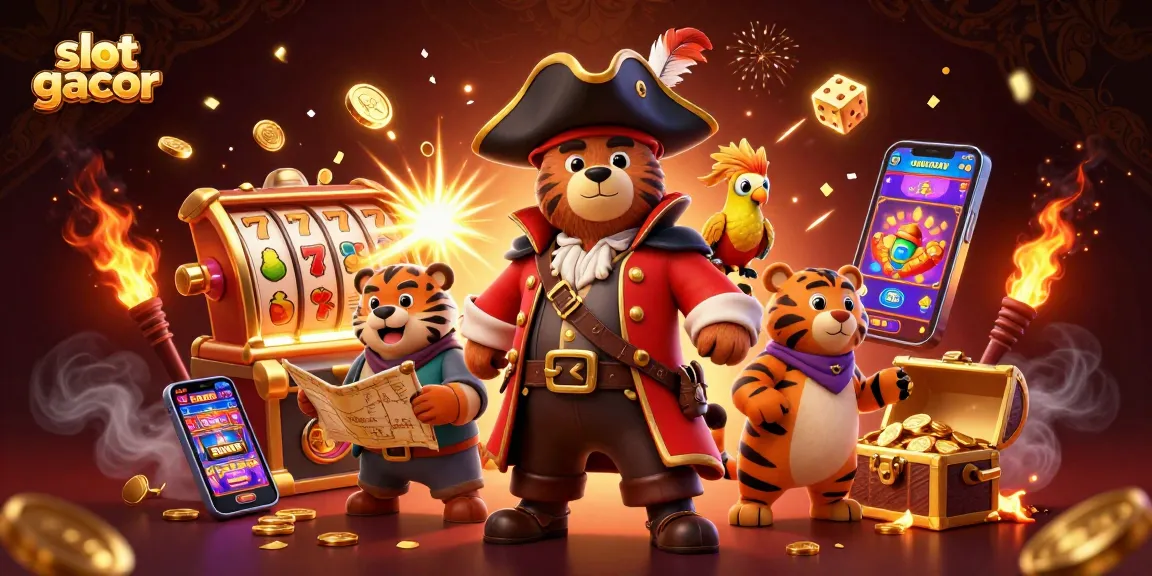 Experience thrilling wins with slot gacor as characters celebrate near a jackpot explosion!
