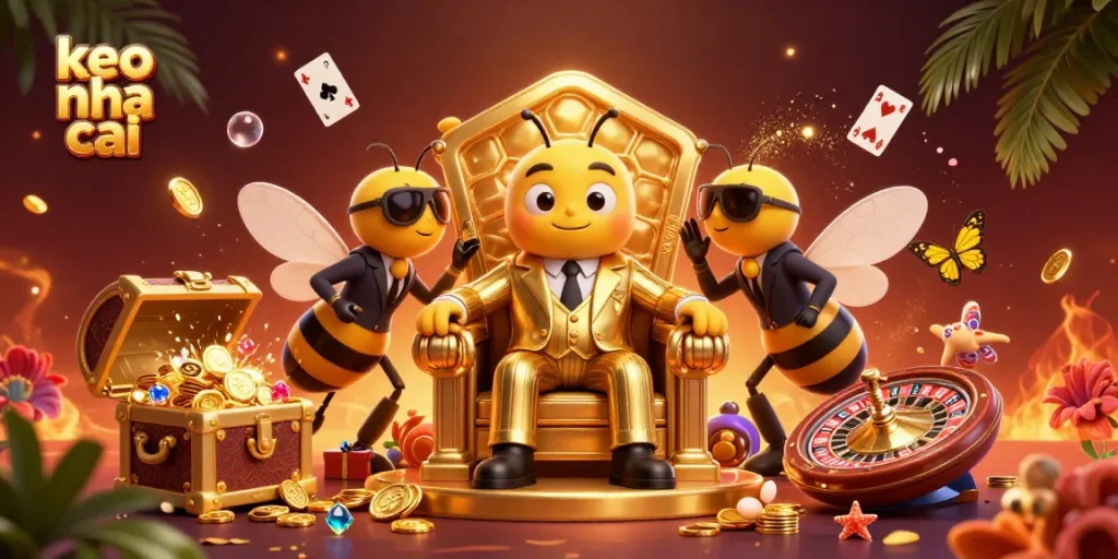 Bet on the thrilling action with keo nha cai in this vibrant gambling-themed 3D illustration.